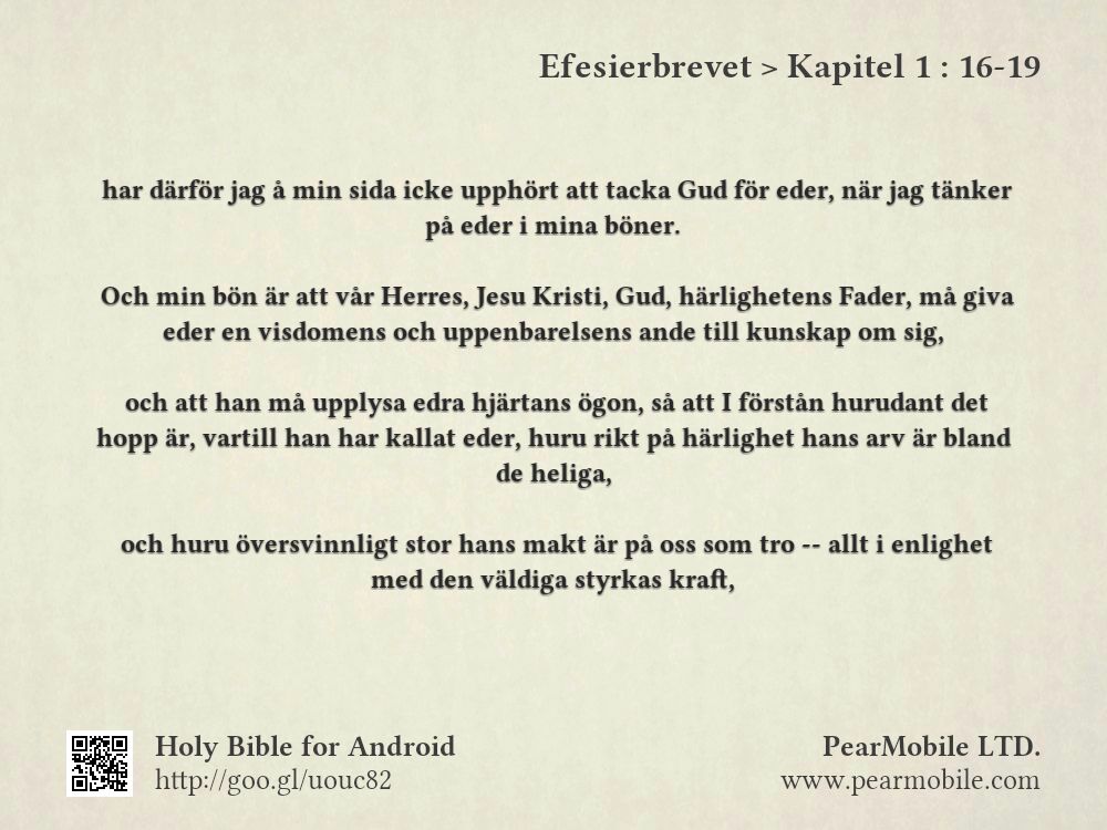 Efesierbrevet, Kapitel 1:16-19